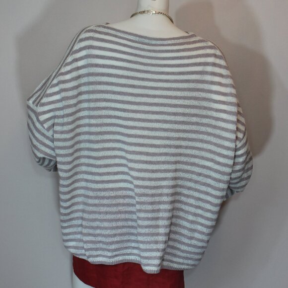 ALL SAINTS Cassio Striped Oversized Boat Neck Long Sleeve Sweater size Large - Picture 4 of 8